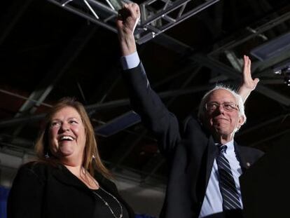 Bernie Sanders, tras conocer los resultados de las primarias de New Hampshire.