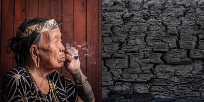 Uring Jok, 80 años, cristiana de etnia Orang Ulu de la isla de Borneo.