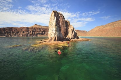 La Paz, capital de Baja California del Sur, es una tranquila y agradable ciudad que vive de cara a su malecón. En los alrededores se encuentran también algunas de las playas salvajes más bonitas de México, como la de la bahía de Balandra. No hay muchos turistas, lo que se nota en los precios, mucho más bajos que en Los Cabos. En uno de sus flancos se encuentran la isla de Espíritu Santo (en la imagen), reserva de la biosfera, con farallones donde dormitan los leones marinos y estrechas ensenadas que servían de abrigo a los corsarios holandeses que acosaban a los galeones españoles en la ruta entre Manila (Filipinas) y Acapulco (México). De sus placeres arenosos, donde vive la pintada mazatlánica, una variedad de madreperla, proceden las famosas perlas negras que lucen en algunos retratos los reyes y reinas españoles. Los turistas pueden hoy visitar e incluso acampar en calas de la isla de Espíritu Santo, como Ensenada Grande.