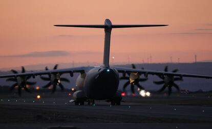 Un Airbus A400M de la Real fuerza aérea británica, en Chipre el 3 de diciembre de 2015.