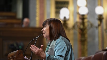 La diputada socialista Cristina Narbona, durante el debate en el Congreso sobre el sector energético.