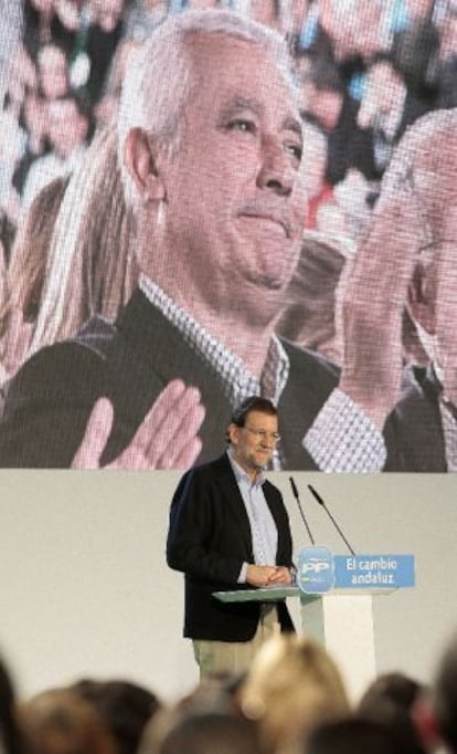 Rajoy, el pasado 17 de marzo en un mitin de Almería.