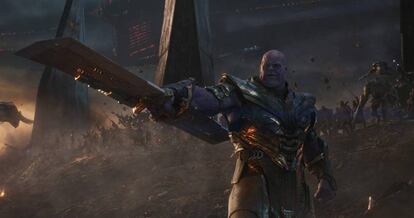 El actor Josh Brolin, como Thanos en la película 'Vengadores Endgame'.