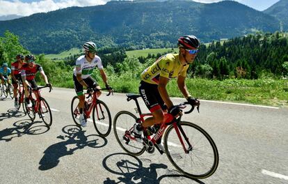 Richie Porte, durante la subida a Alep d'Huez.