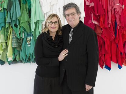 Giorgio Spanu y Nancy Olnick en su museo en Nueva York.