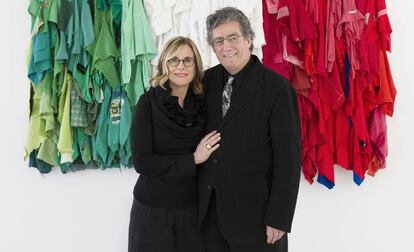 Giorgio Spanu y Nancy Olnick en su museo en Nueva York.