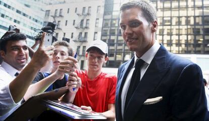 Tom Brady, a su llegada al juicio.