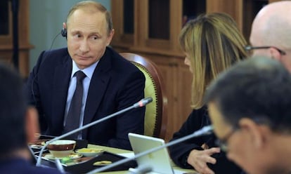 El presidente ruso, Vlad&iacute;mir Putin, en un encuentro con prensa.