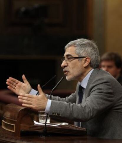 Intervención de Gaspar Llamazares (IU) en el Congreso en diciembre.