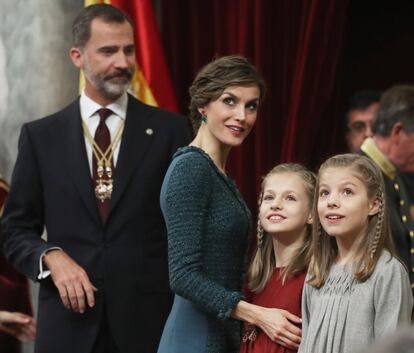 Los Reyes, la princesa Leonor y la infanta Sofía. 