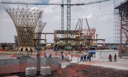 La construcción del aeropuerto de Ciudad de México en Texcoco.