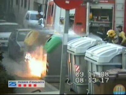 Detenido tras quemar 177 contenedores en Mataró