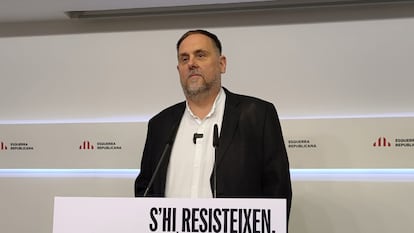 El líder de ERC, Oriol Junqueras, este viernes en Barcelona.