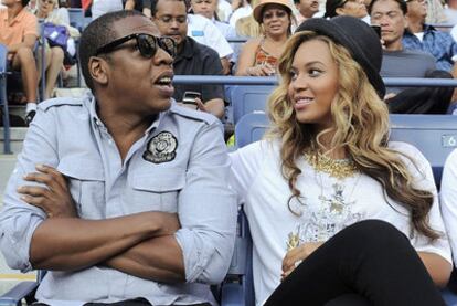 Beyoncé y Jay-Z, durante la final final del Abierto de tenis de Estados Unidos, el pasado septiembre