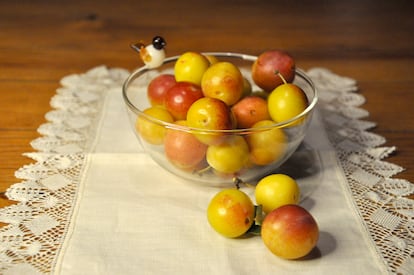 Mirabeles recién recolectados, listos para comer.