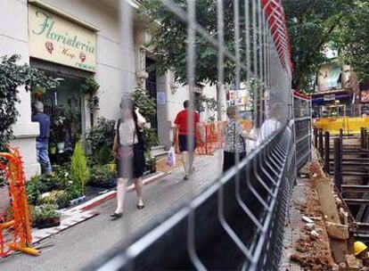 Obras de construcción del túnel del AVE, ayer, en la confluencia de la calle de Mallorca con Padilla.