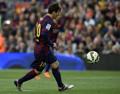 Messi lanza el penanti a lo Panenka frente al Getafe. 
