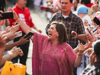 Xóchitl Gálvez en Tlalnepantla (Estado de México), el 3 de abril.