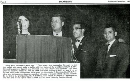 Imagen de la visita de los Kennedy a LULAC el 21 de noviembre del 63.