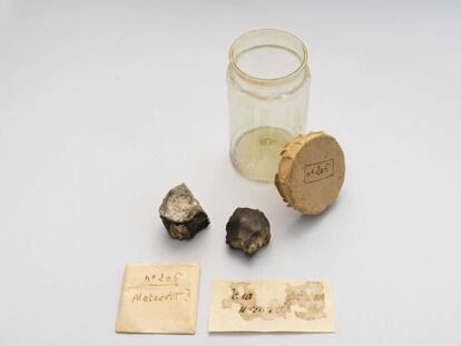 Fragments del meteorit caigut a Terrassa el 1704.