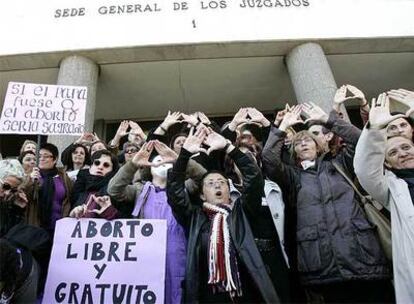 Protesta realizada ante los Juzgados de Madrid.
