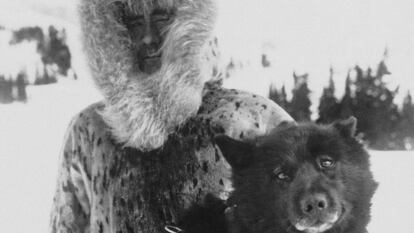 Gunnar Kaasen and with his dog Balto