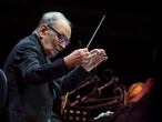 LUCCA, ITALY - JULY 09:  Ennio Morricone performs on stage during Lucca Summer Festival 2017 on July 9, 2017 in Lucca, Italy.  (Photo by Francesco Prandoni/Redferns)