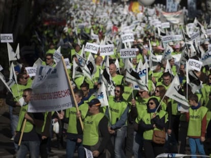 Los guardias civiles, concentrados este s&aacute;bado en Madrid.