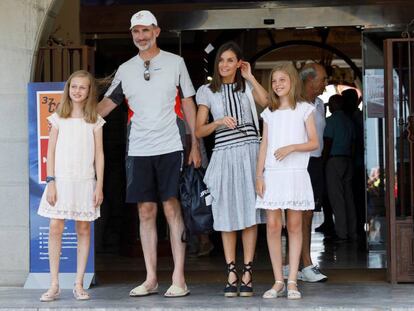 Los Reyes y sus hijas, el verano pasado en Palma.