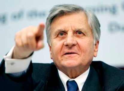 Jean-Claude Trichet, en la rueda de prensa posterior a la reunión del BCE en Dublín.