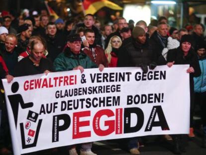 Manifestació de Pegida el 15 de desembre a Dresde.