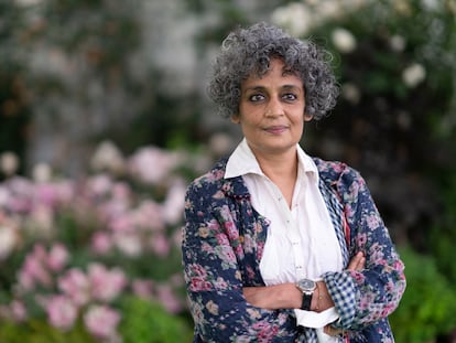 Arundhati Roy no Hay Festival, no País de Gales, em junho de 2019.