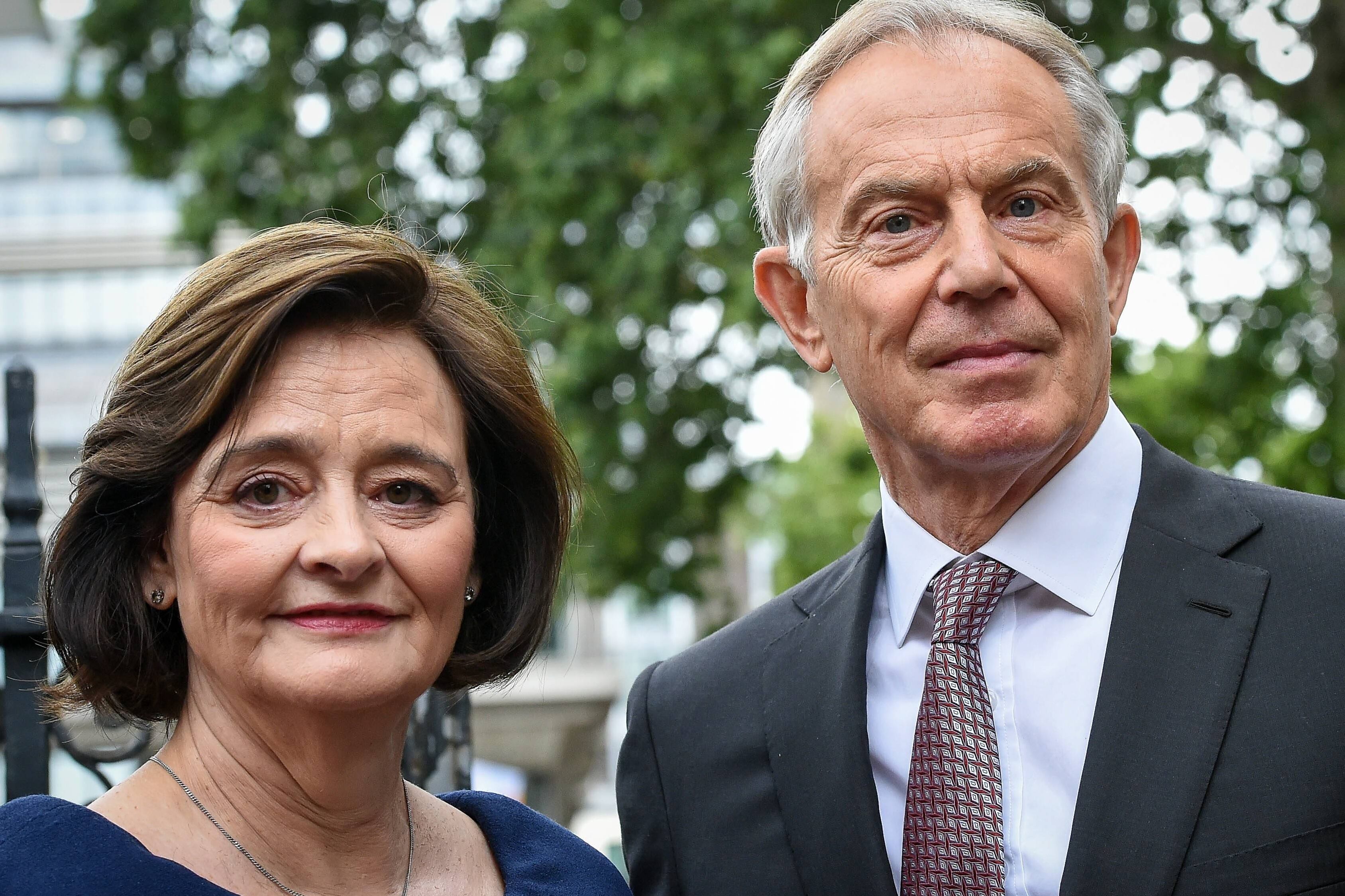 Cherie y Tony Blair, en un servicio religioso en la abadía de Westminster, en Londres, en mayo de 2019.