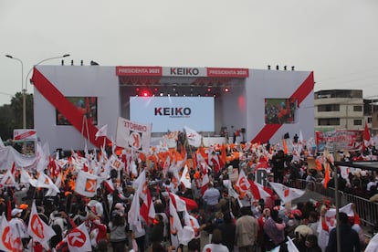 Cierre de campaña de la candidata Keiko Fujimori, este viernes, 4 de junio.
