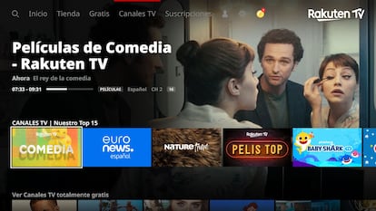 Una captura de la web de Rakuten TV.