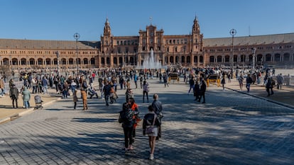 Plaza de España en el parque María Luisa de Sevilla.