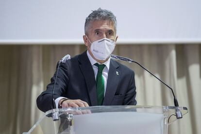 El ministro del Interior, Fernando Grande-Marlaska, este miércoles en la presentación del calendario solidario 2021 de la Guardia Civil.