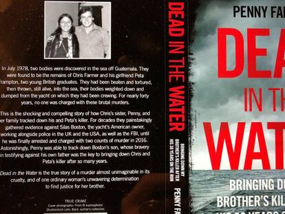 Contraportada y portada del libro titulado 'Dead in the Water', escrito por Penny Farmer.