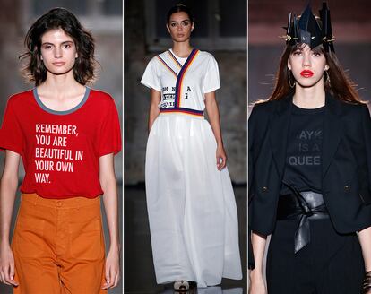 Las camisetas con mensaje de Lebor Gabala, Aubergin y Antonio Miró.
