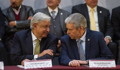 López Obrador y Carlos Aceves del Olmo, líder de la CTM.