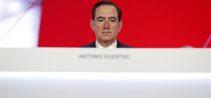 Antonio Huertas, durante la última junta de accionistas de Mapfre.