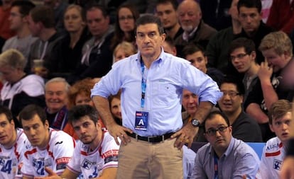 Manolo Cadenas, durante un partido de Champions. 