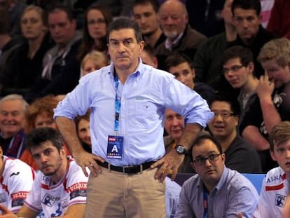 Manolo Cadenas, durante un partido de Champions. 