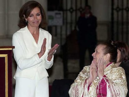 Ana Belén y la bailaora Matilde Coral en la entrega ayer de las Medallas de Oro de Bellas Artes