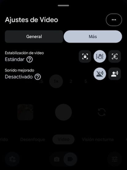 Más opciones de la cámara del Pixel 10