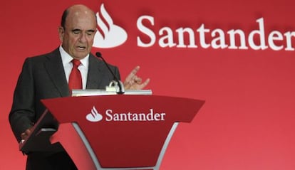 El presidente del Banco Santander, Emilio Bot&iacute;n