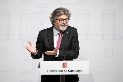 El vicepresidente de Junts y diputado del parlamento catalán, Antoni Castellà, durante la Comisión bilateral Estado-Generalitat, en Barcelona, este lunes.
