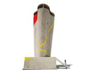 Chimenea del edificio de Le Corbusier, intervenida por el artista Felice Varini.