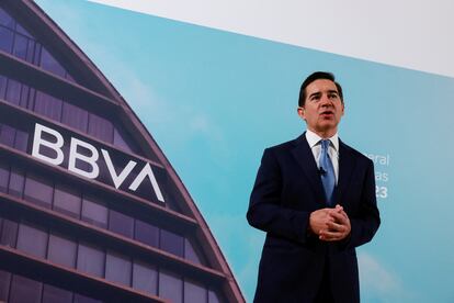 El presidente del BBVA, Carlos Torres, durante la junta de accionistas celebrada el pasado 17 de marzo.