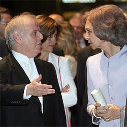 La reina Sofía y Daniel Barenboim, anoche.